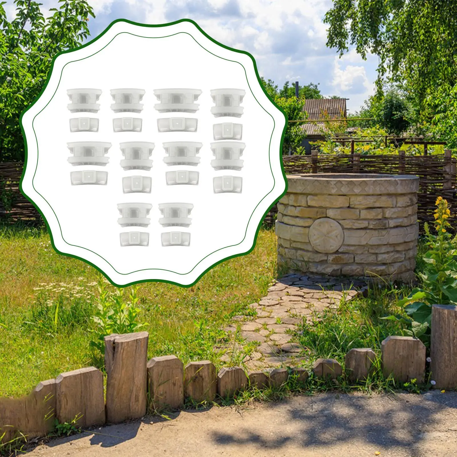 Ground Circular Concrete Block Brick Mould Smooth Plastic Well Wall Maker for Courtyard Pool Fence Cement