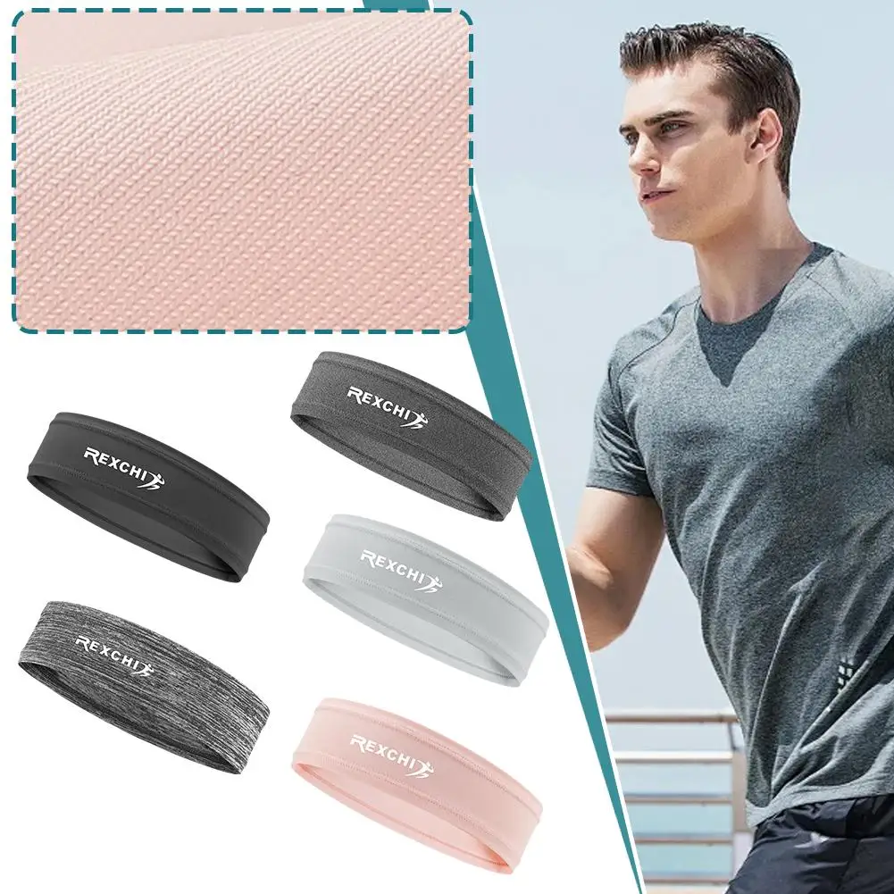 Pure Color Sports Headband Running Headwear Sweat-absorbent Belt Sweat Headband Guide Belt Fitness Antiperspirant Basketbal T8i3