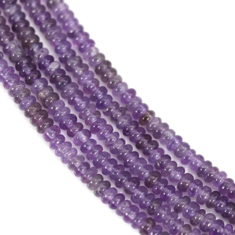 Amethyst Beads Strand Heshi Rondelle 2x4mm Natural Semiprecious Stone For Jewelry Making  DIY Bracelet Earrings