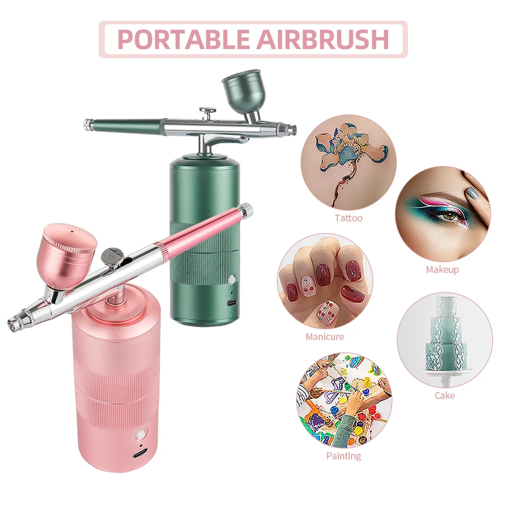 Wireless Portable Airbrush Oxygen Injector Nano Fog Mist Sprayer Gun For Nail Design Tattoo Craft Cake DIY Colorful Air-Brush