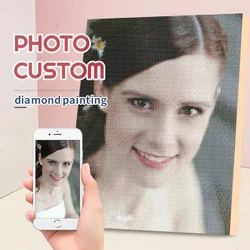 CHENISTORY foto diamante personalizzato pittura a punto croce immagine rotonda completa di strass diamante fai da te mosaico diamante ricamo