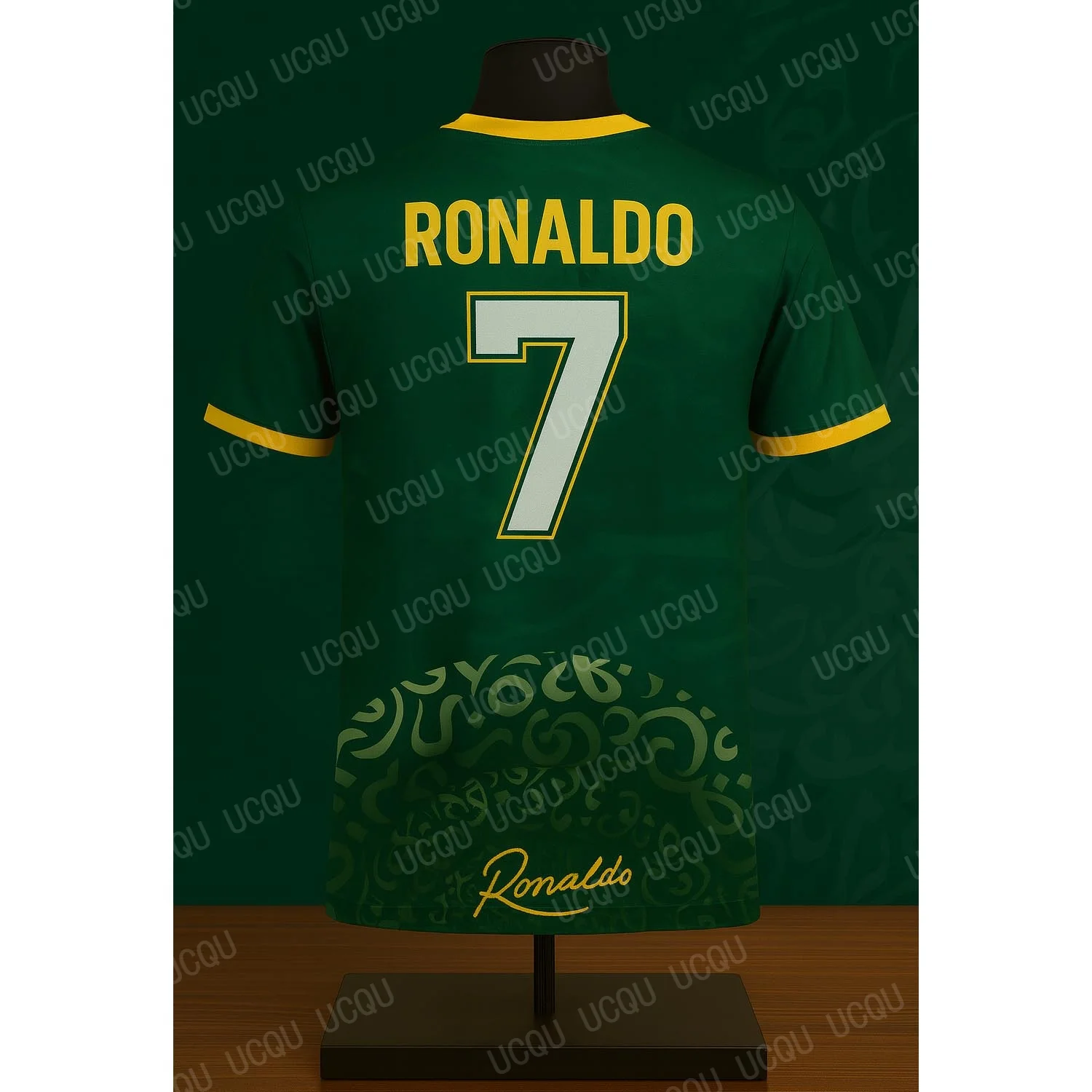 قميص كرة القدم السعودي Ronaldo 7 AI Signature لكرة القدم إصدار خاص من قميص كرة القدم للرجال طقم تدريب محدود للمعجبين