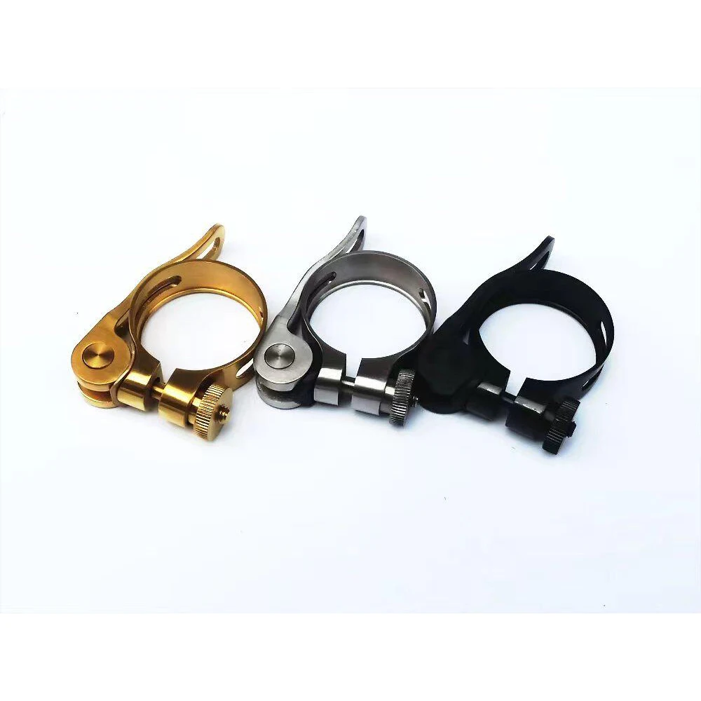 Titanium Alloy Mountain Road Bicycle Bike Quick Release Seatpost Clamp Holder Clip 31.8/34.9mm