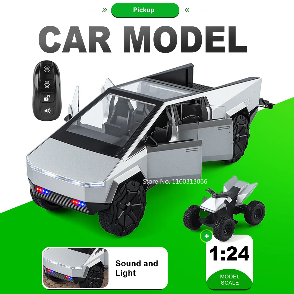 

1:24 Pickup Alphard Model Car Alloy Diecast Miniature Toys Sound and Light Doors Opened Front Wheel Steering Vehices Boys Gifts