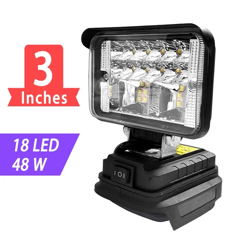 3/4/5/8Inch Led Light Portable Spotlights Cordless Outdoor Work Fishing Handheld Emergency Tool Light Fit 20v Makita Batteryt