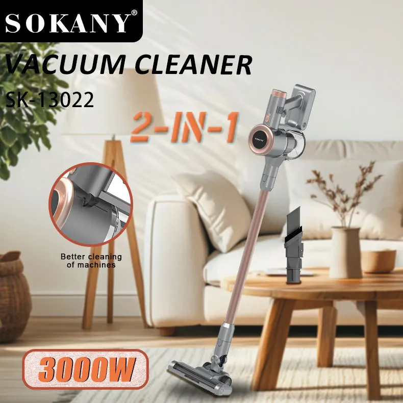 Houselin Cordless Stick Vacuum Cleaner 3000W, Vacuum Cleaner with Wall Mount Charging, for Carpet, Pet Hair, Hard Floor