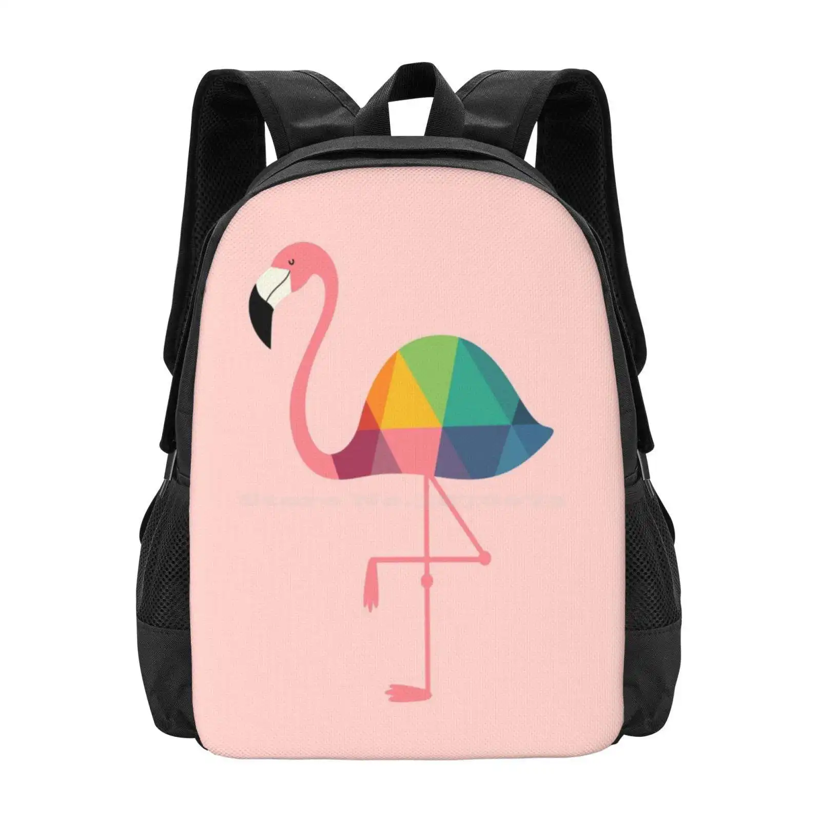 Mochila De flamenco arcoíris para hombres, mujeres, niñas, adolescentes, verano, Arco Iris, único, increíble, hermoso, encantador, lindo