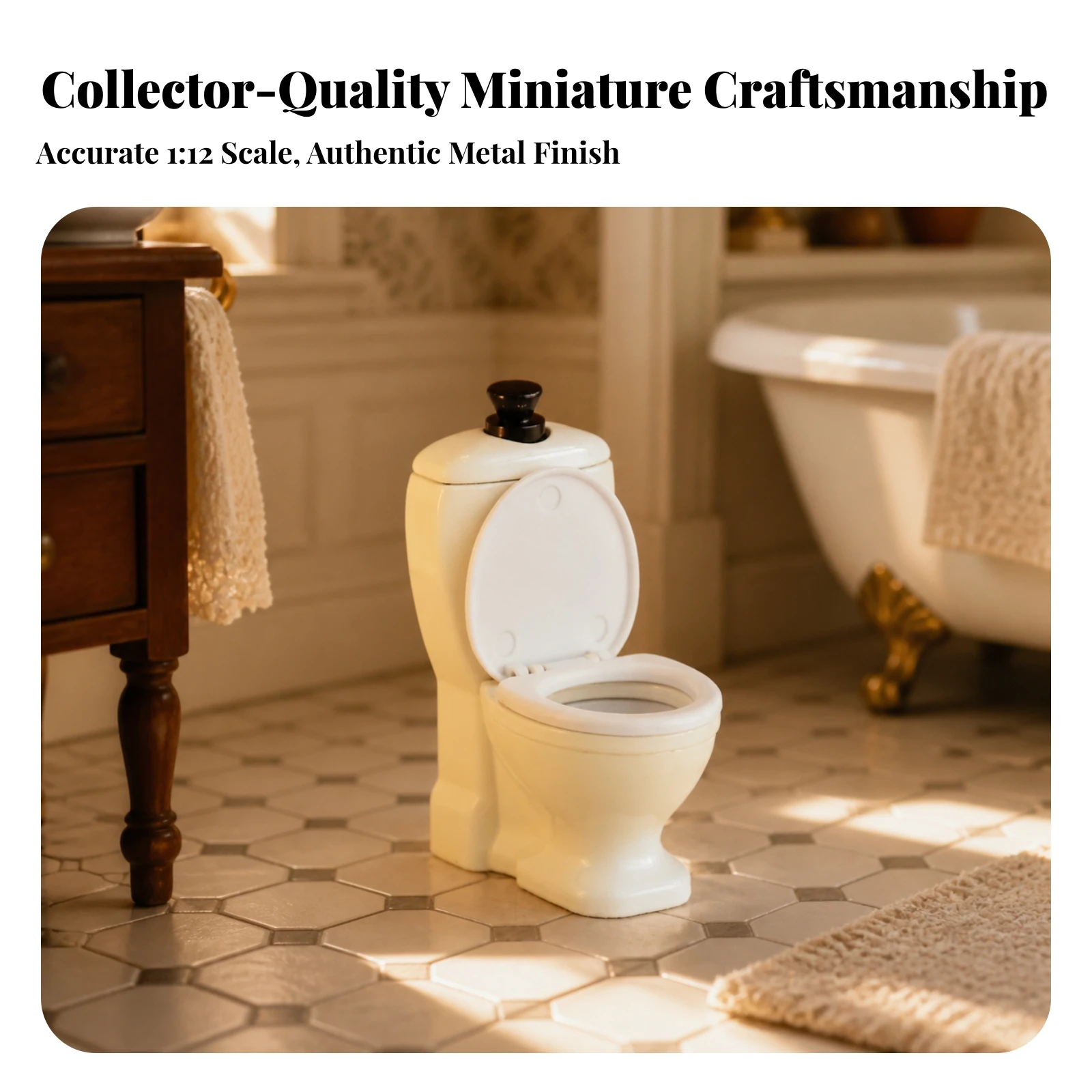 Dollhouse Furniture Compact Dollhouse Toilet Furniture Long-Lasting for Collectors, Pretend Play