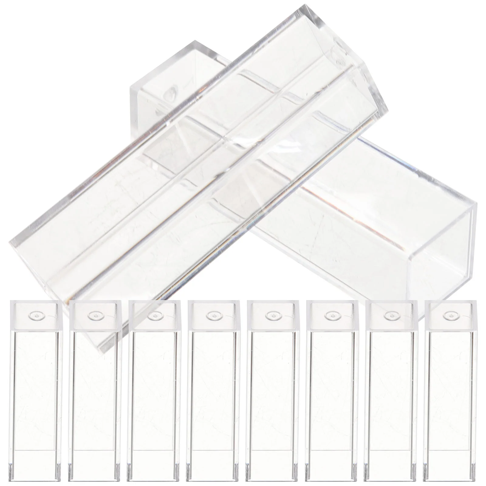 10PCS 45ML Polystyrene พลาสติก Cuvette (โปร่งใส) Polystyrene Cuvette Cuvette แบบใช้แล้วทิ้ง