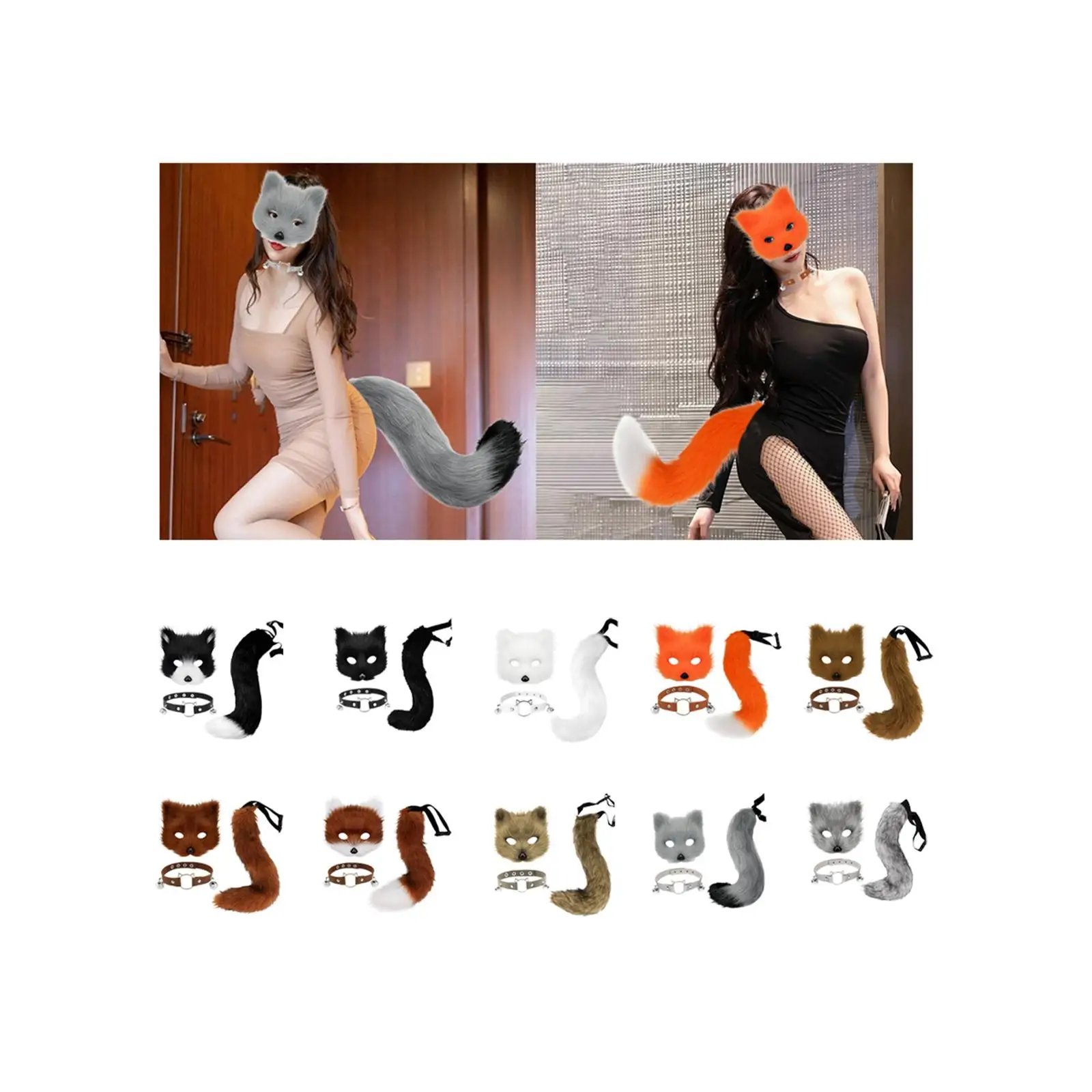 

Комплект маски и хвоста кошки Therian, прекрасный карнавальный костюм для Хэллоуина, праздничный карнавальный костюм для ночного клуба, сценическое выступление