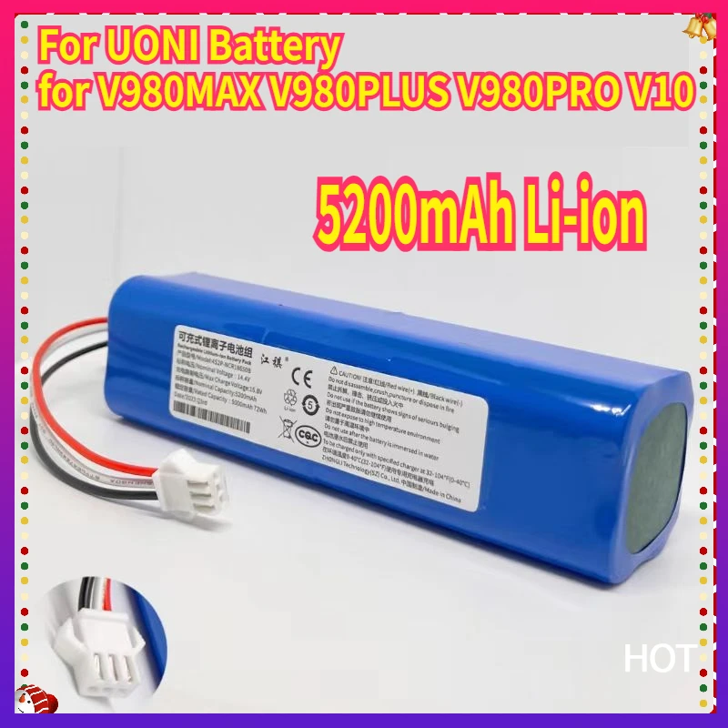 5200mAh Li-ion for UONI Battery for V980MAX V980PLUS V980PRO V10 Vacuum Cleaner Accessories Spare Parts Charging Battery