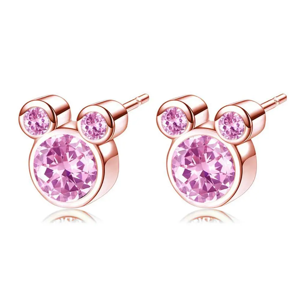High Quality 925 Zircon Silver Plated Earrings Suitable for Girls, Children, Cute Women, Crystal Earrings, Jewelry, Gift Gold