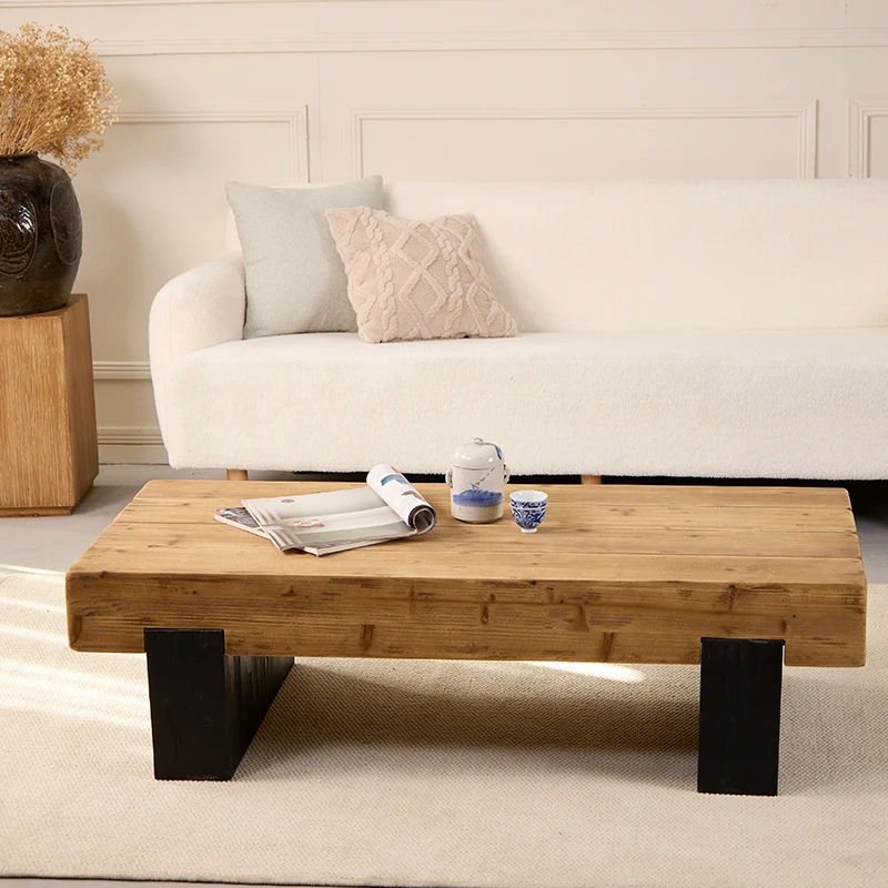 Solid wood small tea table, living room, sofa front home bed and breakfast, small apartment, low table, retro log, Nordic wabi-*