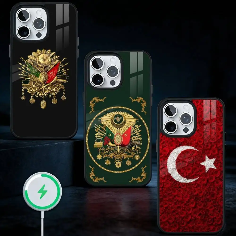

0-Ottoman Empire Coat Of Arms Phone Case For iPhone17,16,15,14,13 Plus,Pro Max Magnetic For Magsafe Wireless Charging