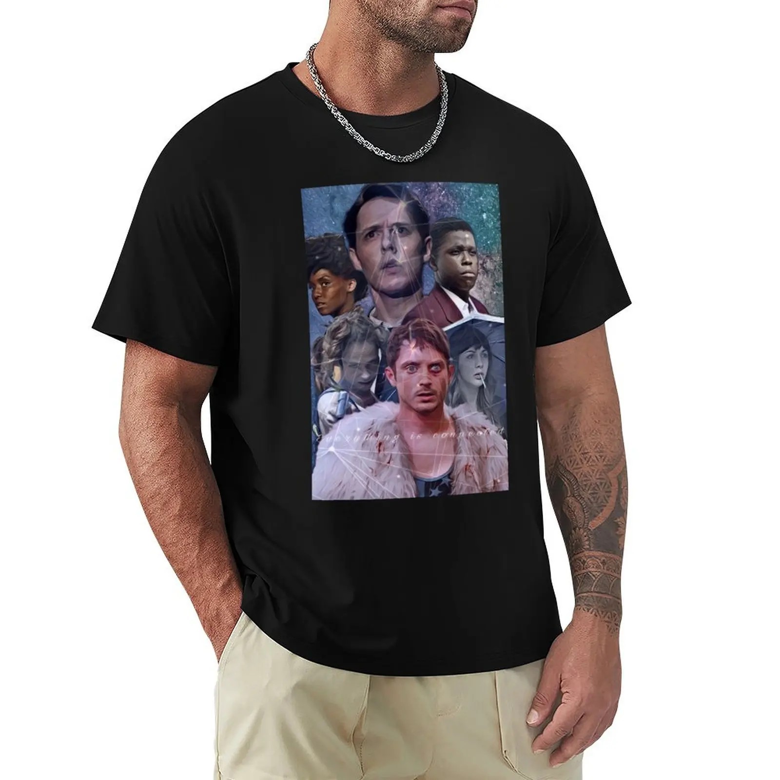 

Dirk Gently DGHDA Art 'everything is connected' T-Shirt blacks vintage t shirts basketball graphic tees fitted t shirts for men