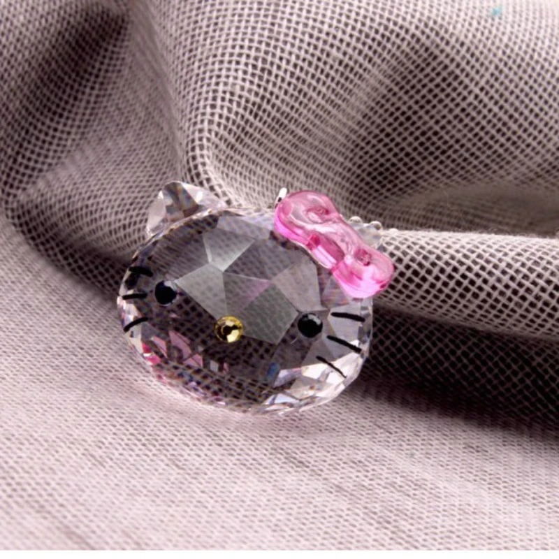 

Kawaii hello kiity аксессуары кристалл милая кошачья голова ожерелье кулон ювелирные изделия ожерелья бусины женский подарок на день рождения оптом