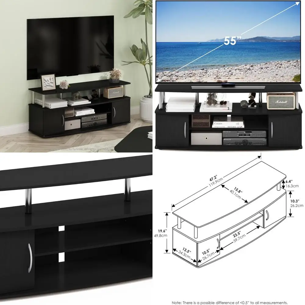 حامل JAYA الترفيهي الكبير للتلفزيون حتى 55 بوصة، أمريكانو/كروم #1