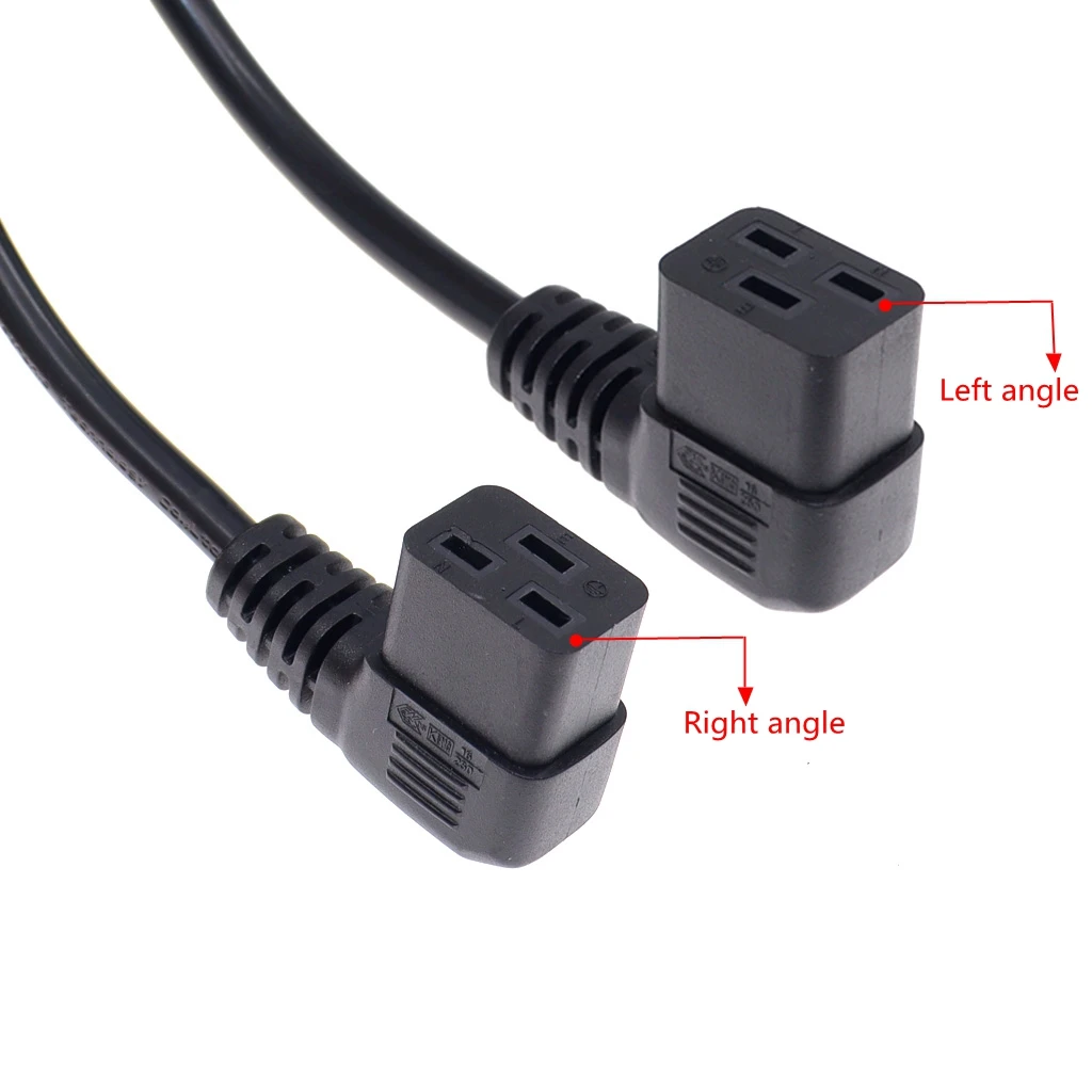 Right Angle C19 to Europe plug Power Cable for Server/PDU, Connected To C20 AC Power Cable Schuko Adapter L-shaped Lead Cord