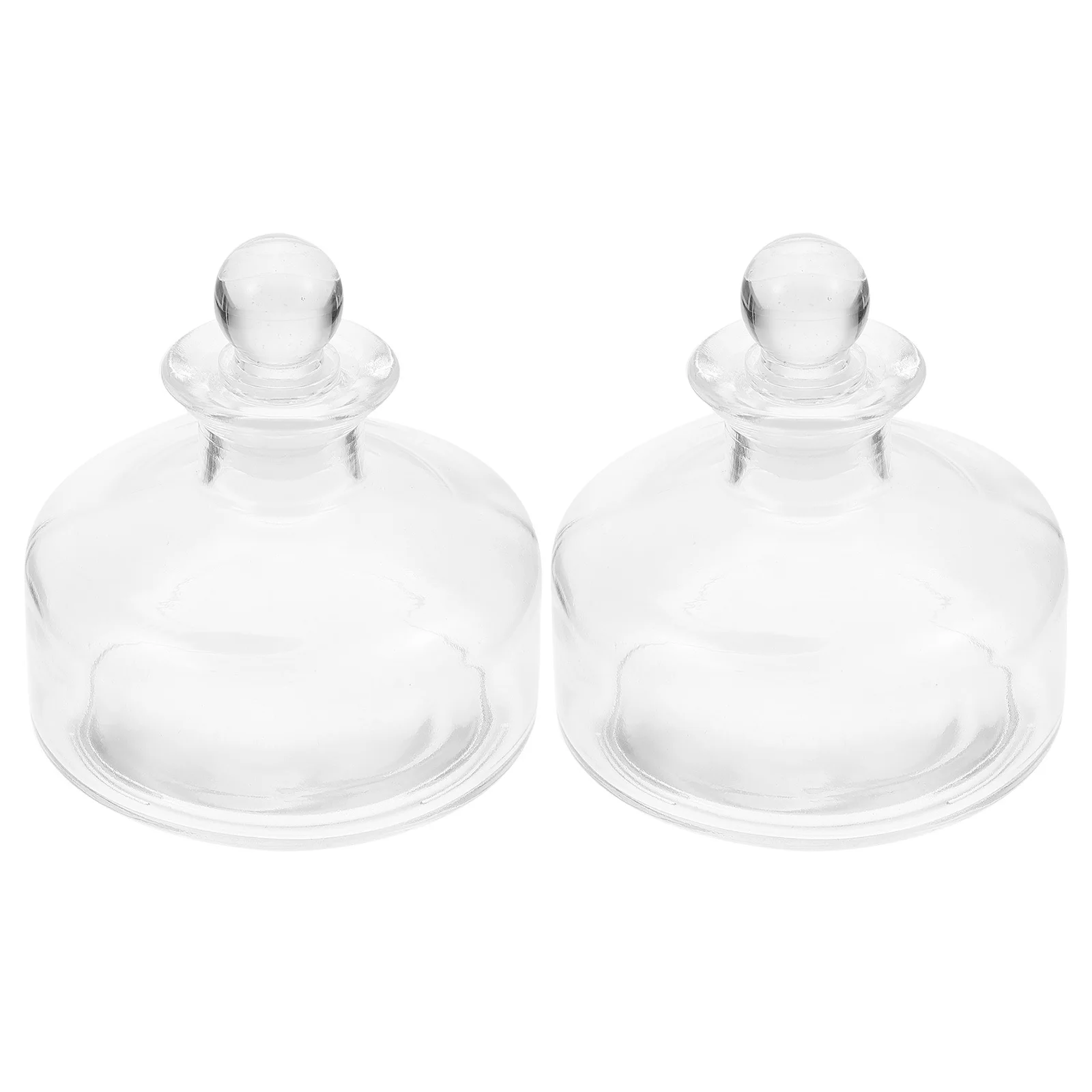 

2Pcs Glass Diffuser Bottles Transparent Aromatherapy Jars Essential Oil Storage Home Car Freshener Essential Oil Bottle