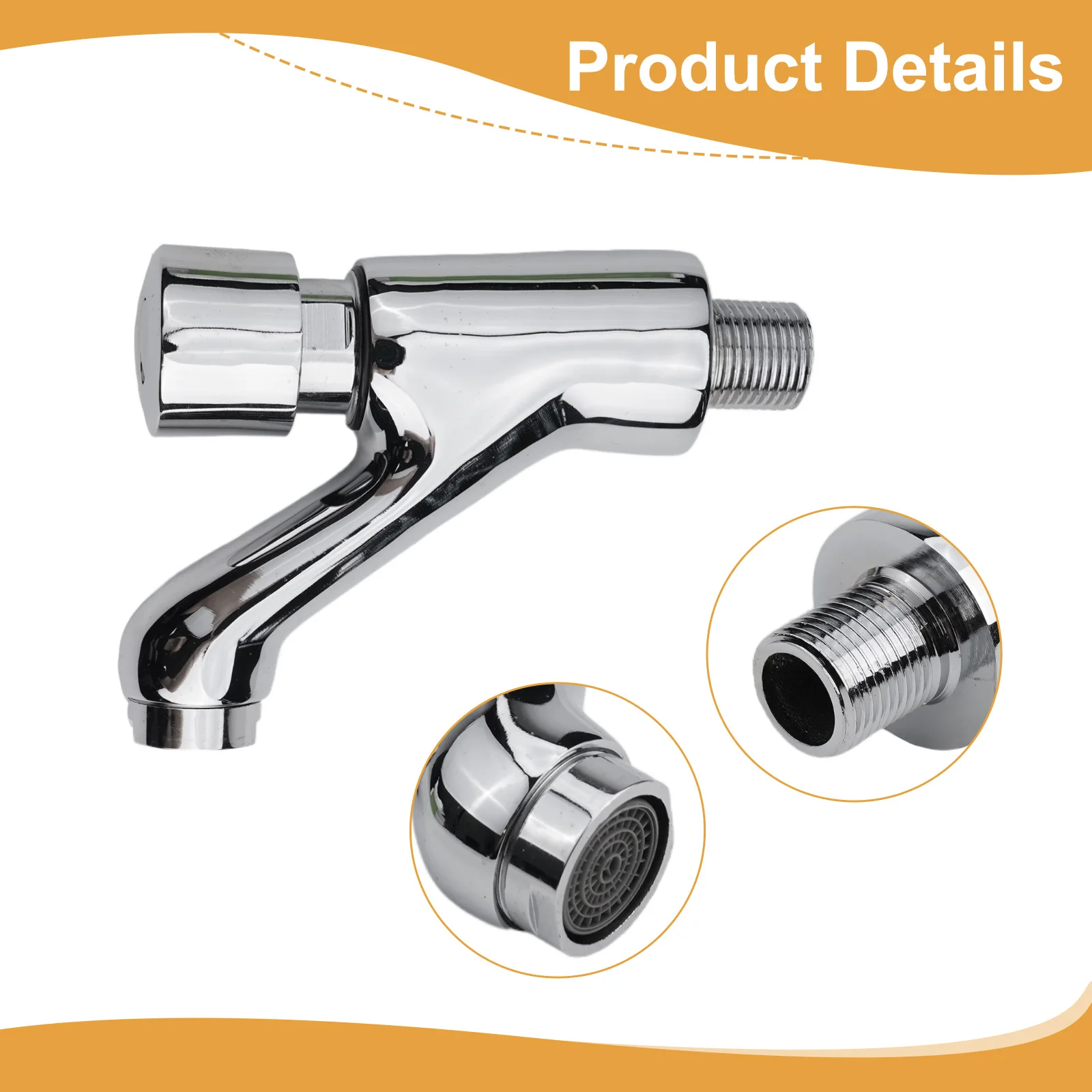 

Chrome Bathroom Faucet Bathroom Self Closing Tap For Bathroom Use Chrome Finish High-quality Brass For Bathrooms