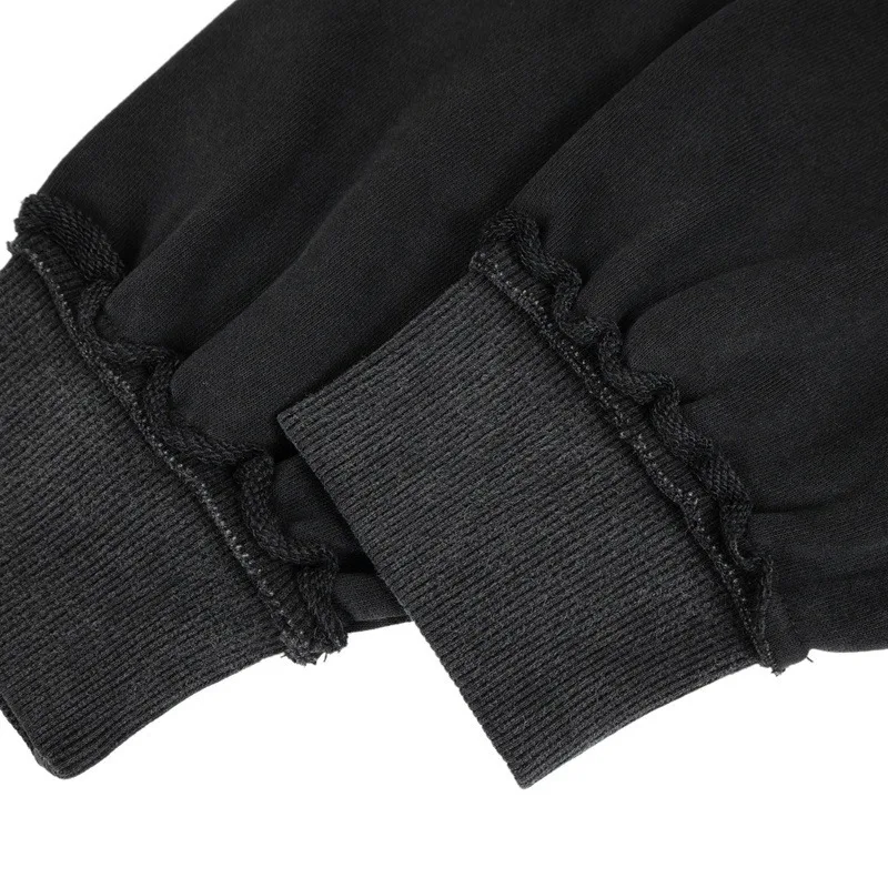 Y2k Autumn Winter New Mens Loose Casual Polo Sweatshirt Retro Washed Black Sporty Top