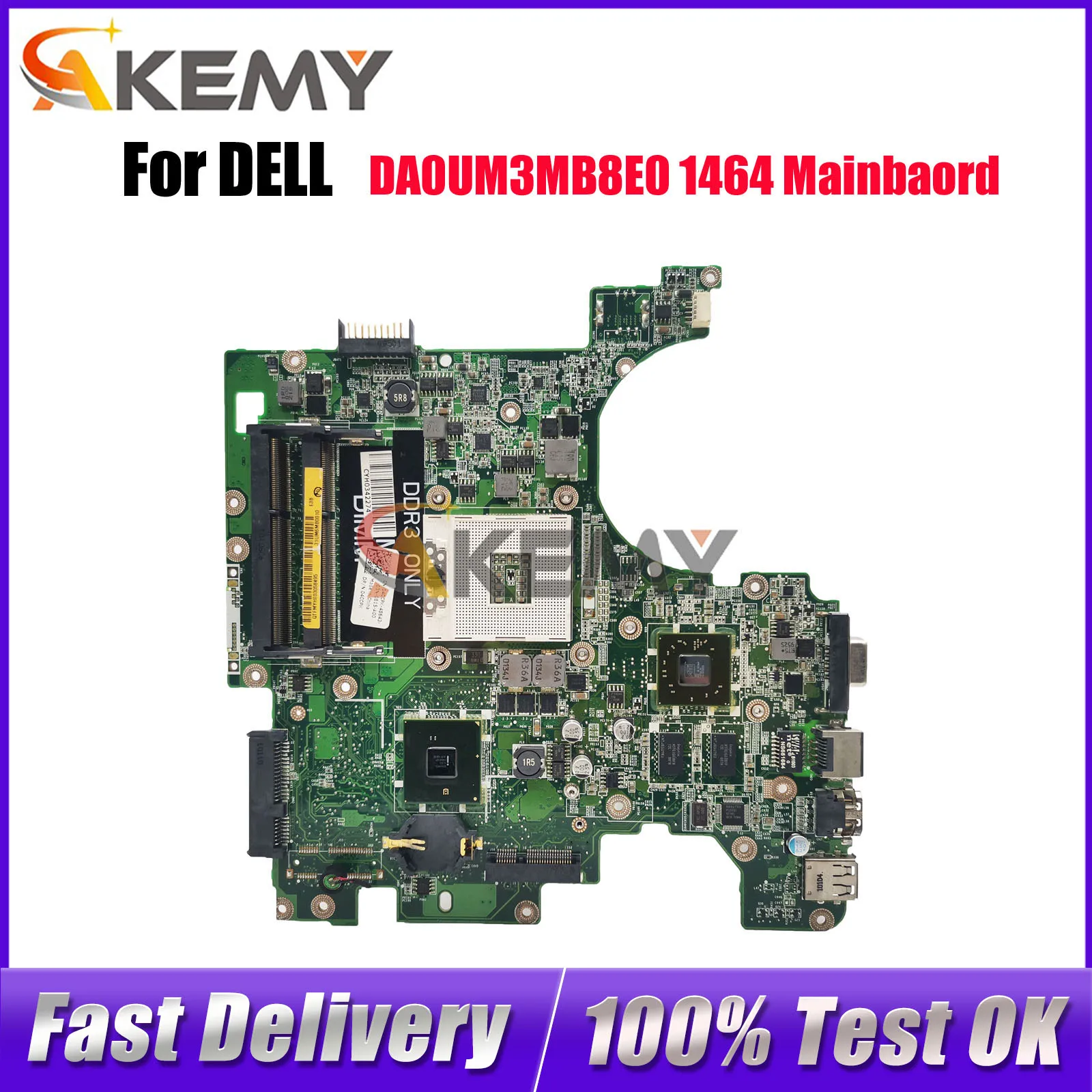 

Материнская плата для ноутбука Dell Inspiron 1564 1764 DA0UM3MB8E0 CN-0953PN CN-06T28N 6T28N 00W15K DDR3, протестирована нормально