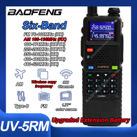 Baofeng UV-5RM Walkie Talkie Wireless Copy Frequency AM FM Multi-Band Type-C Two Way Radios 5RH Extended Battery UV-5RH Air Band