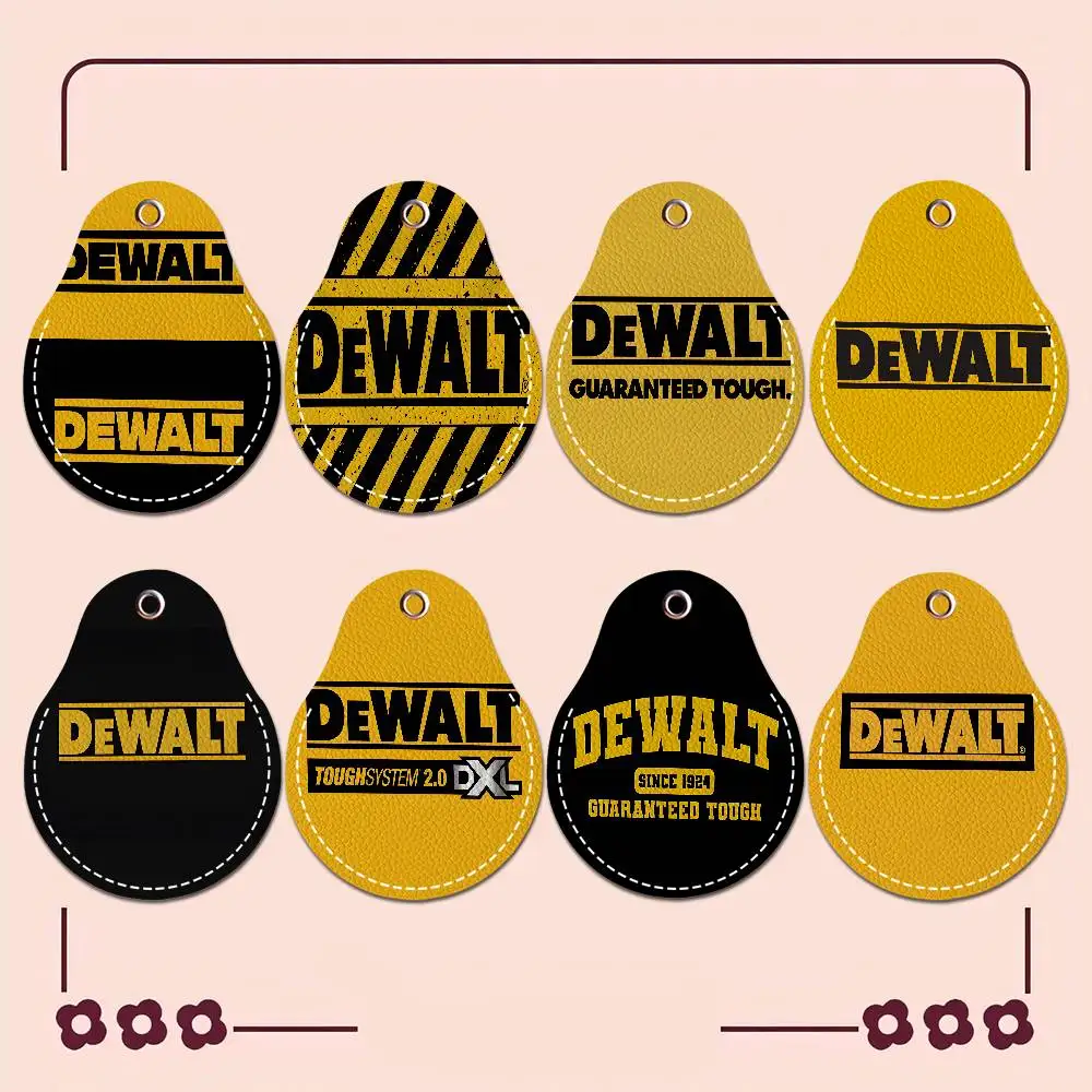 D-DEWALTS الرجال والنساء العالمي مانع االصدأ المفاتيح بو الجلود حامل بطاقة الوصول قطرة مفتاح العلامة الدائري