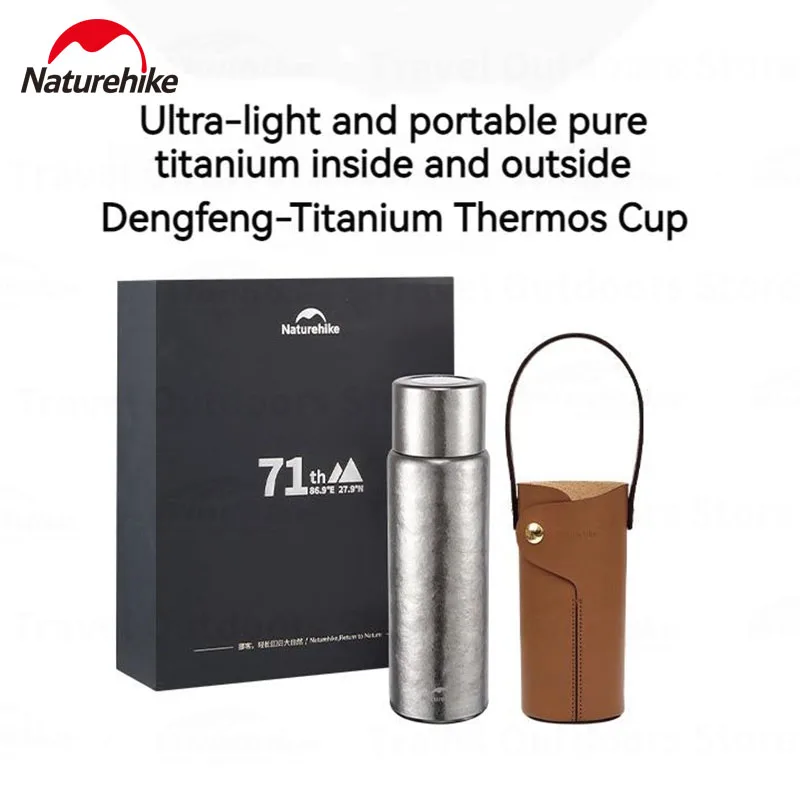 

Naturehike Outdoor Titanium Thermos Cup Gift Box 600ML Water Bottle Ultralight Portable 253g Pure Titanium Sterilization Kettle