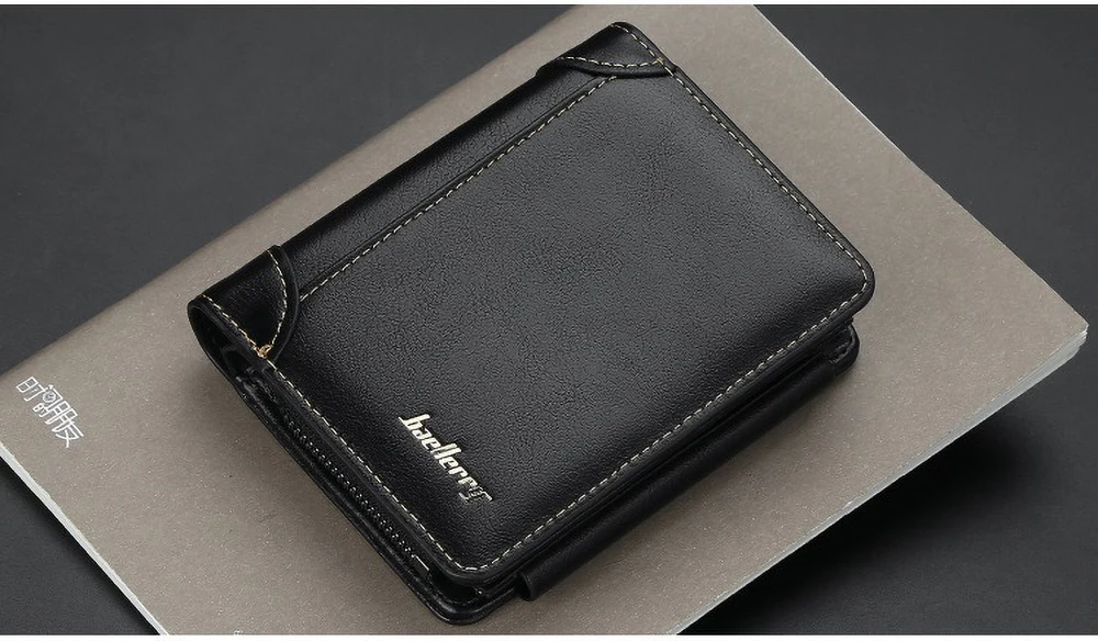 Baellerry Kurze Geldbörse für Herren, PU-Leder, individuell geprägt, RFID-blockierende Vordertasche, Geschenk – Detail 8