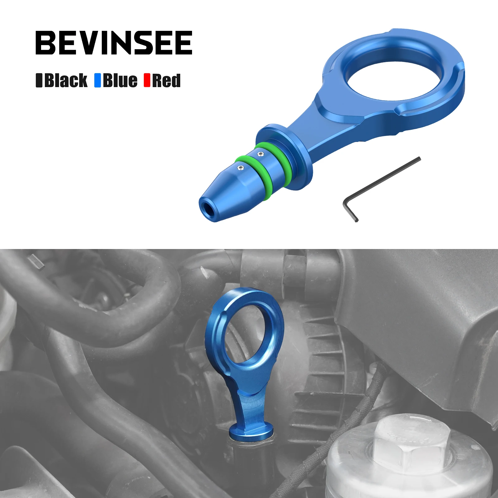 

BEVINSEE Aluminum Oil Dipstick Handle for Audi A1 A3 S3 TT Q3 for SEAT Leon Ibiza for Skoda Octavia for VW for Golf MK7/8 GTI/R