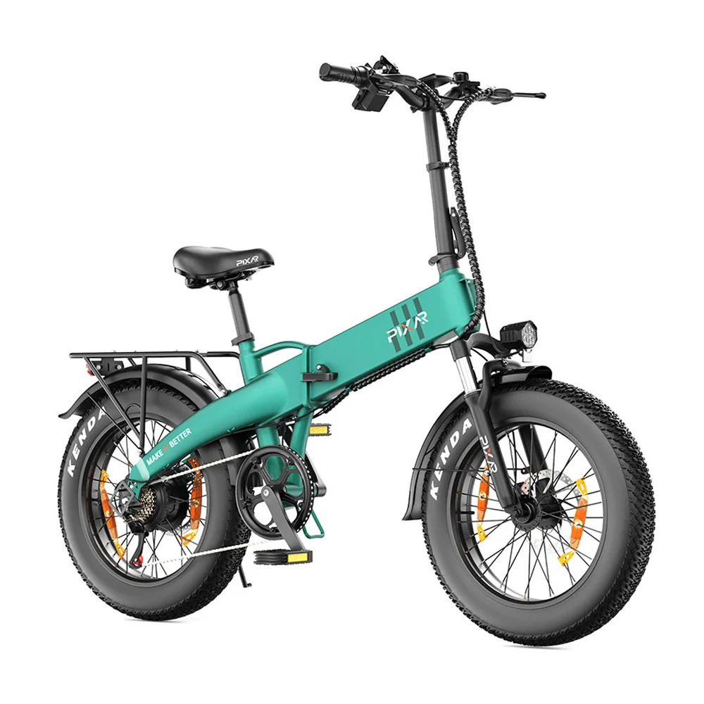 Pixar F2 Elektrische Fiets Opvouwbaar 250W 48V 15Ah 20*4.0" Vetband Volwassen Stadsfiets Opvouwbare E-bike met Achterdrager Telefoonhouder Kleurendisplay Mechanische Schijfrem 25km/u