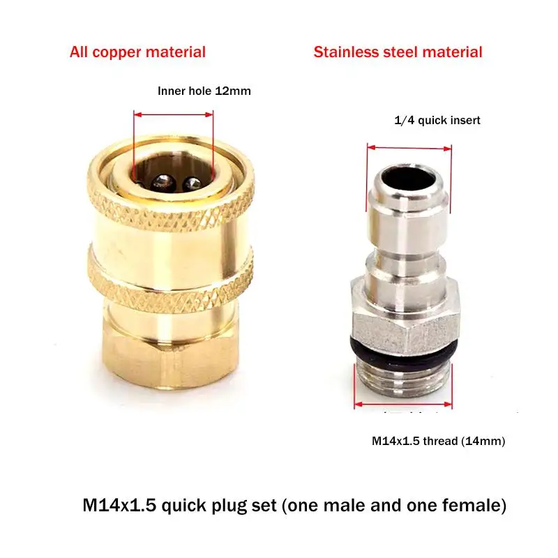 Sewer Jetter Nozzle Mini With 1/4'' Quick Connect Drain Cleaning Nozzle Tips Kit For Drain Jetting Hose