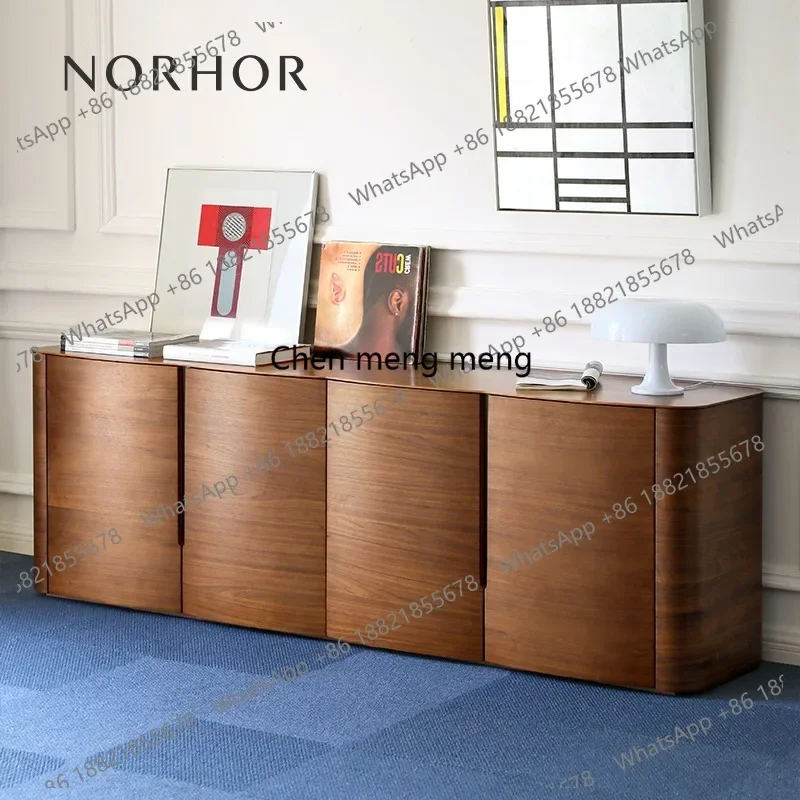 

Nordic medieval retro style/Tsubaki a black walnut side cabinet locker