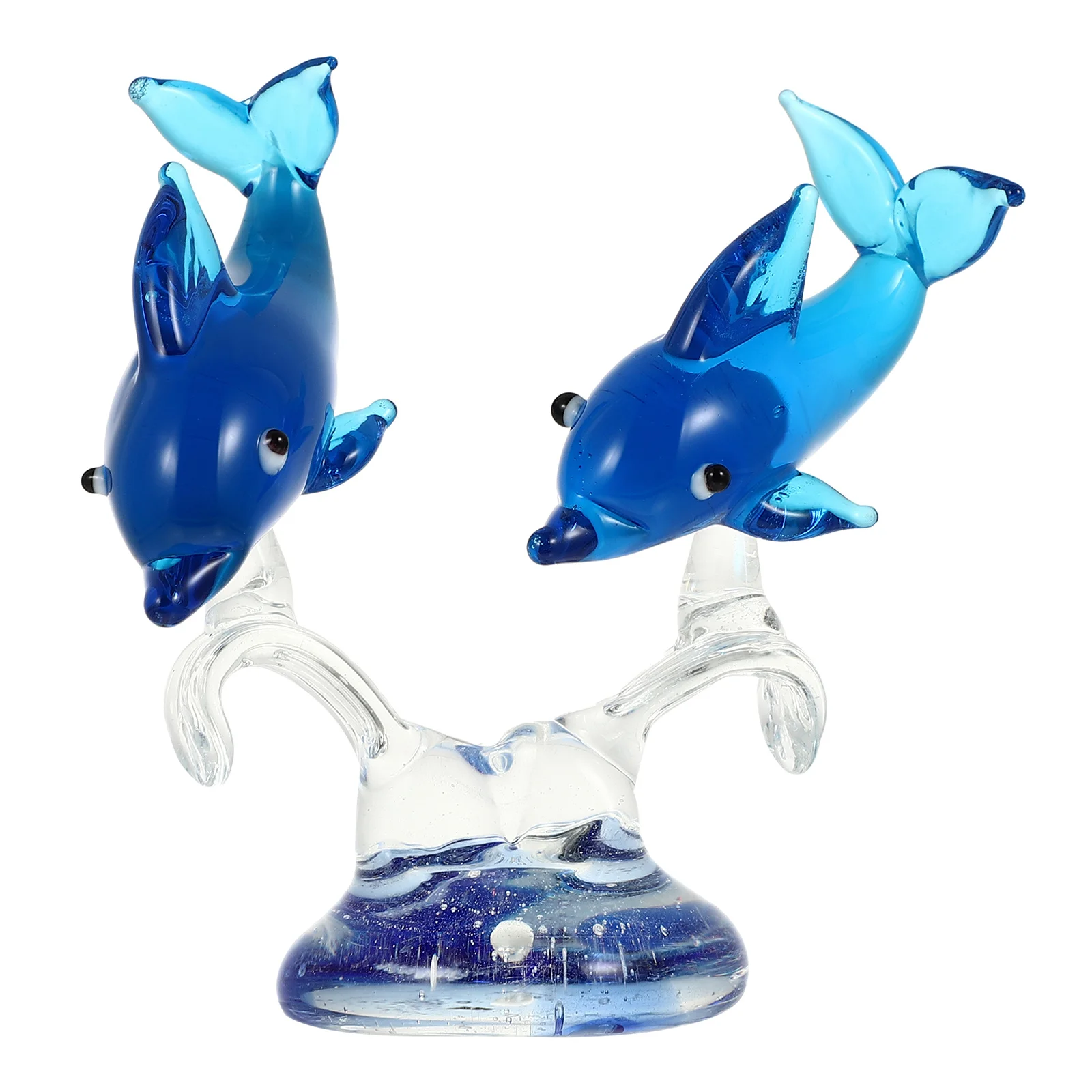 

Glass Dolphin Decoration Desktop Ornament Clear Color Glass Dolphin Statue for Home Wine Cabinet Decor
