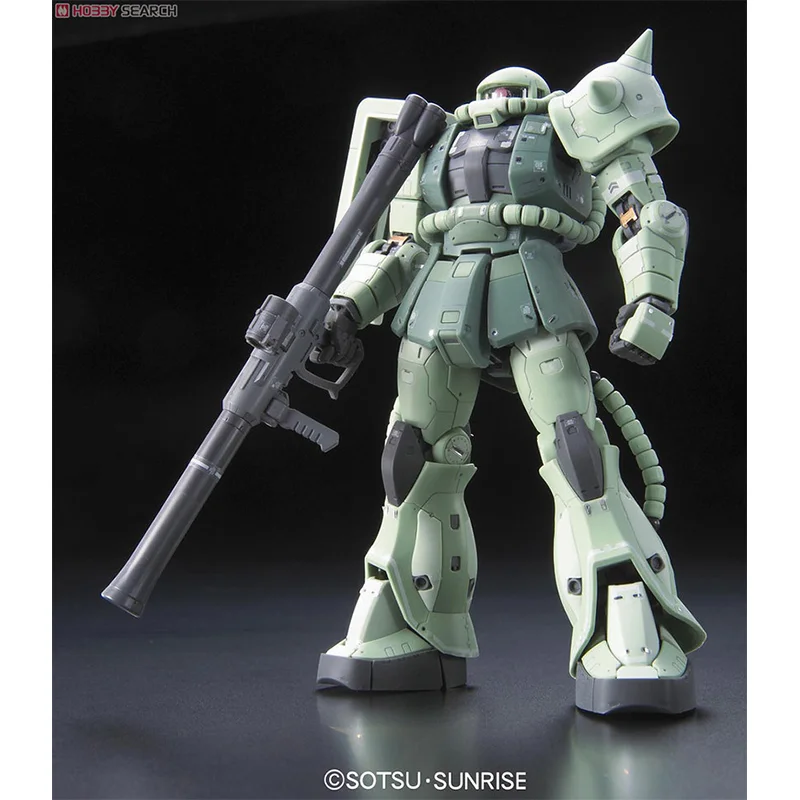 Bandai Original Gundam Model Kit Anime Figure RG 1/144 MS-06F ZAKU II Action Figures Collectible Ornaments Toys Gifts for Kids