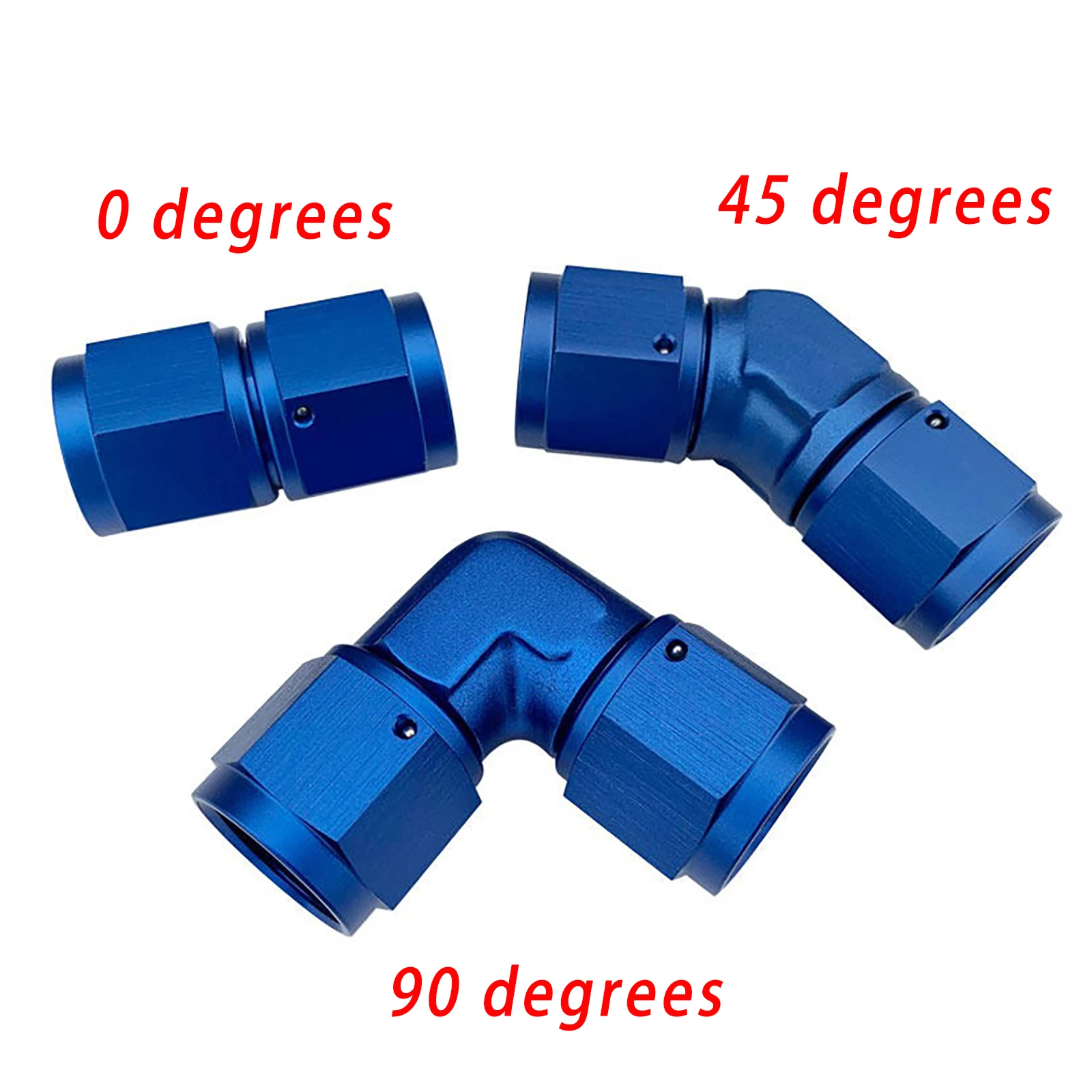 Blue AN3-AN12  Straight 45 Degree 90 Degree Swivel Hose End Fitting Aluminum Oil Fuel Line Adapter Connector