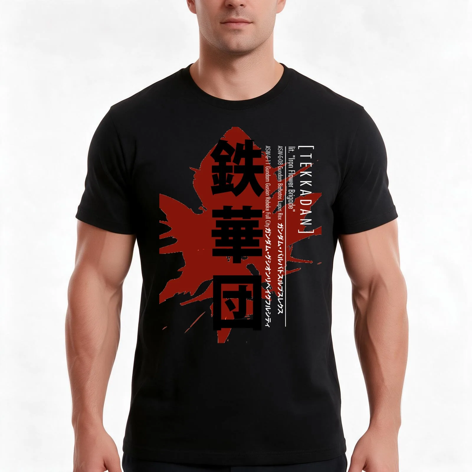 Tekkadan Iron Blooded Orphans T-Shirt Summer Casual Cotton Tee Oversized Streetwear Tops Vintage Graphic Print 100% Cotton