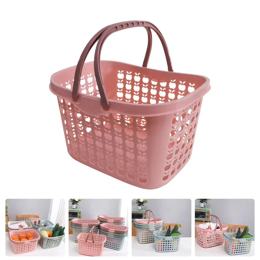 

Shopping Basket Plastic Fruit Vegetable Storage Basket Kitchen Organizer Reusable Household Sundries Holder Snacks Container