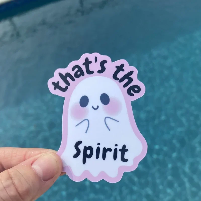 

1PC "That's the Vibe" Vinyl Sticker Pastel Pink Cute Funny Quote Decal Glossy Waterproof for Laptop Bottle Car Decor