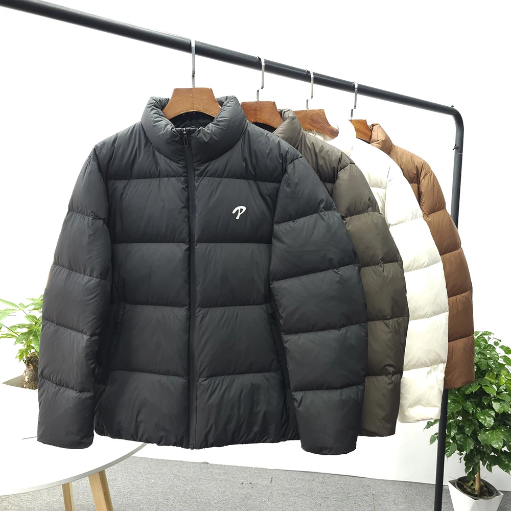

Thi White Du down Jaet Men's Winter Faion Casual Stand Collar Windproof Waterproof Warm Polyester Fiber Coat