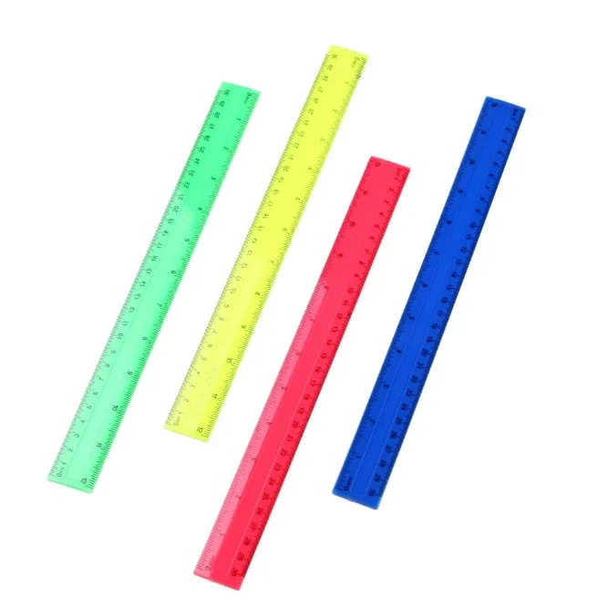 4Pcs/Pack Colorful Transparent Plastic Straight Rulers 30cm Kawaii Stationery Drawing School Office Supplies Kids Student Prize view 3