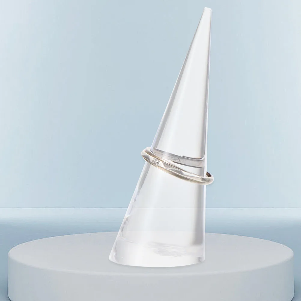 

8 Pcs Acrylic Ring Display Stand Key Jewelry Holder Rings Cone Shape Showcase Bracket