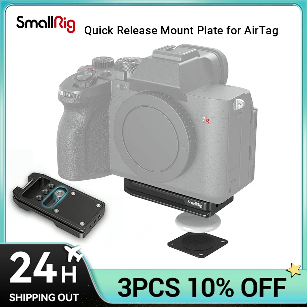 SmallRig Quick Release Plate for AirTag, Mount Plate for Arca-Type Compatible for Sony for Canon for Nikon for Panasonic- MD4150