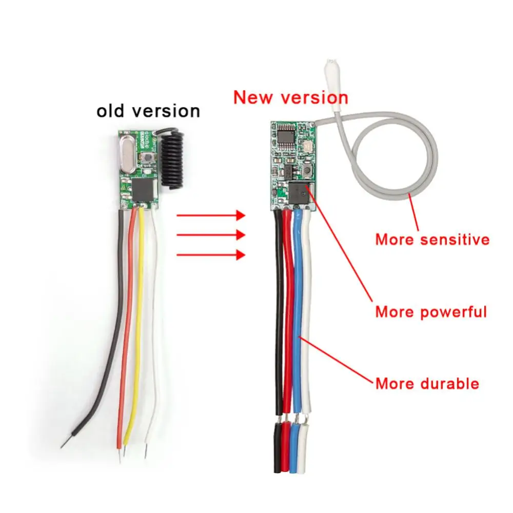 Przełącznik zdalnego sterowania 433 Mhz uniwersalny moduł Micro 1ch moduł odbiornika Rf przekaźnik odbiorczy bezprzewodowy Dc 3.6v-24v włącznik