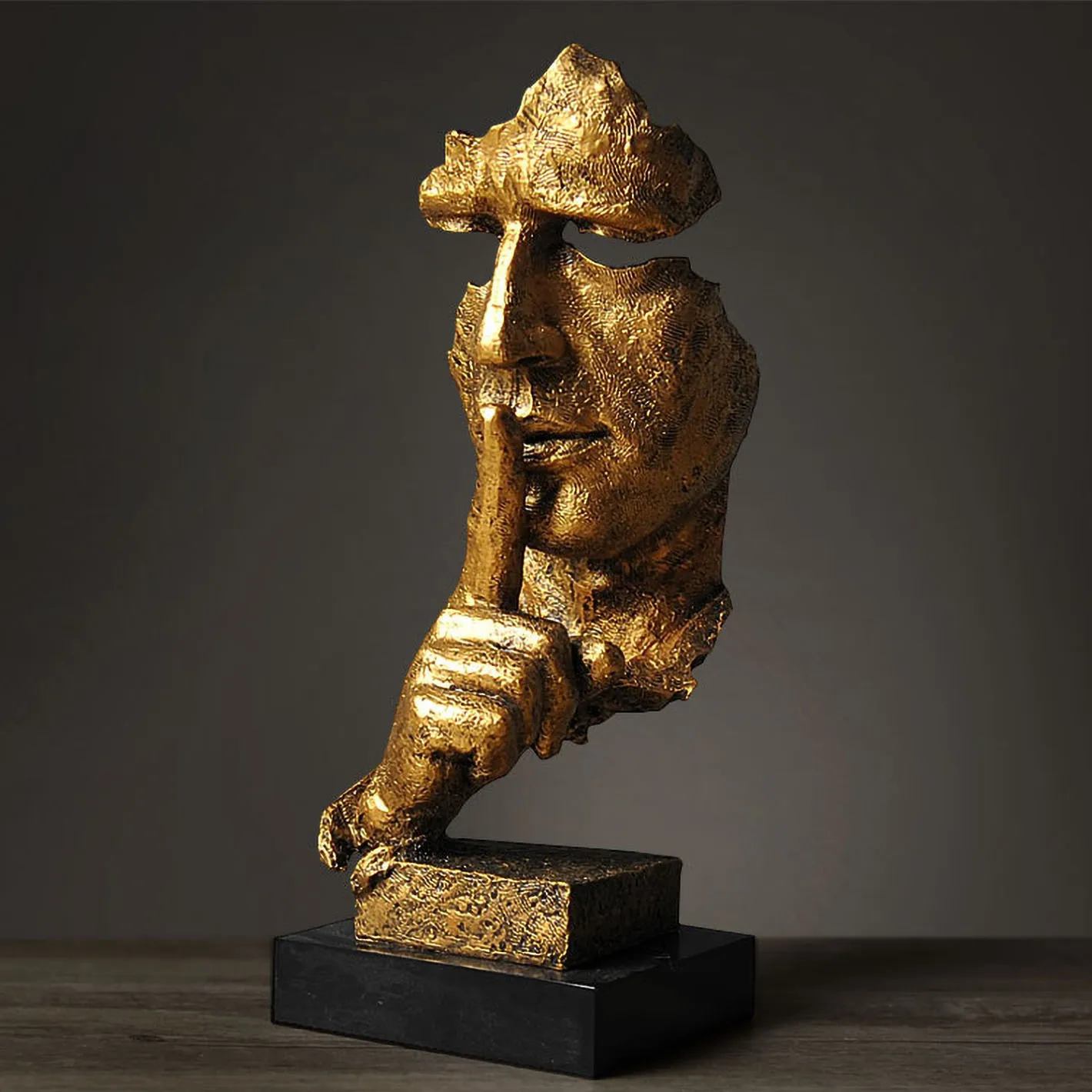 Silence Is Golden Resin Sandstone Abstract Handicrafts Retro Sculptures And Figurines Creative Home Ornament Office Living Room