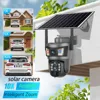 屋外ソーラーセキュリティ監視カメラ,cctv v380 pro,360人の自動追跡,3レンズ,4g sim,6k,12mp,10倍ズーム 4