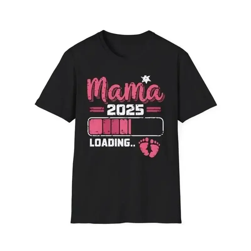 Mama 2025 Loading T Shirt Maternity Announcement Pregnancy
