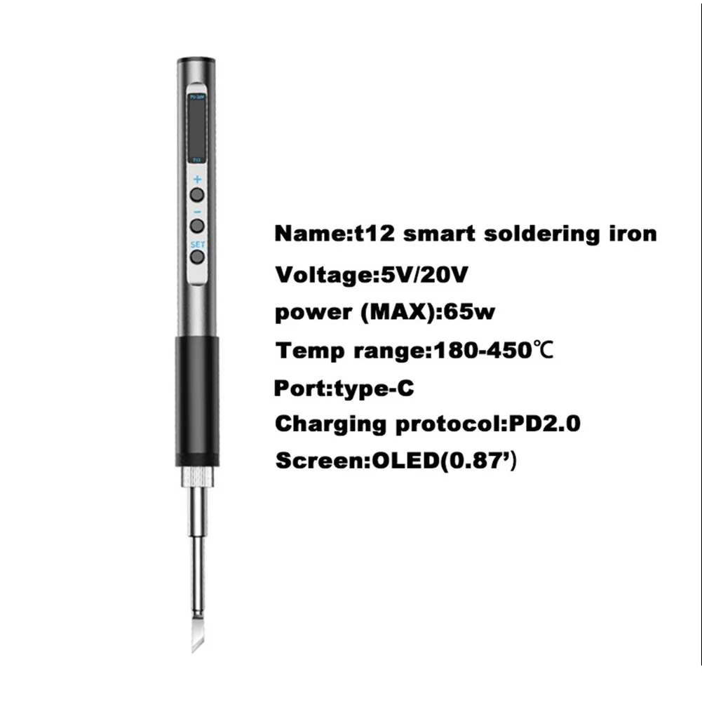 T12PRO Digital Display Soldering Iron/Soldering Pen PD 65W Power Supply Intelligent Electric Soldering Iron Portable