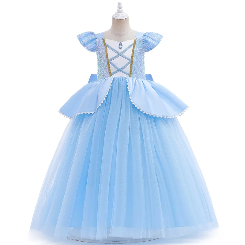 Cinderella Princess LED Dress Light Up Halloween Children Costume Cosplay Fancy Vestidos Birthday Party Dress Clothes